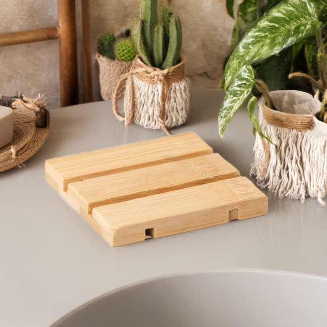 Square Wood Soap Dish