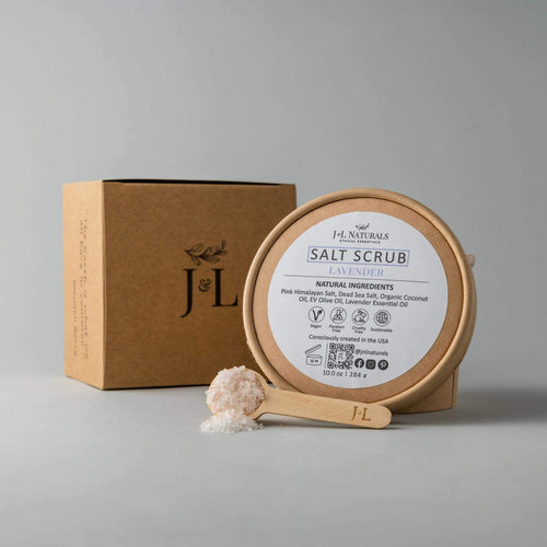 Salt Scrub-J&L Naturals-Bergamot,Biodegradable,Body,Eucalyptus,Hydrate,Lavender,Mint,Non-CBD,Scrubs,Spa